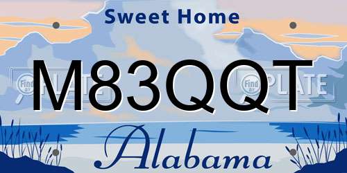 M83QQT Alabama License Plate