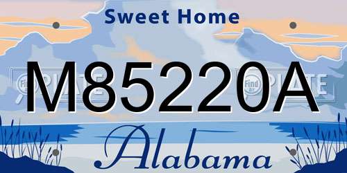M85220A Alabama License Plate