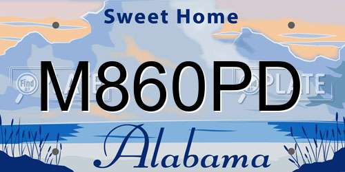 M860PD Alabama License Plate