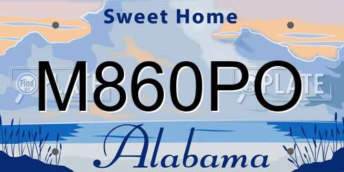 M860PO Alabama License Plate