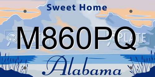 M860PQ Alabama License Plate