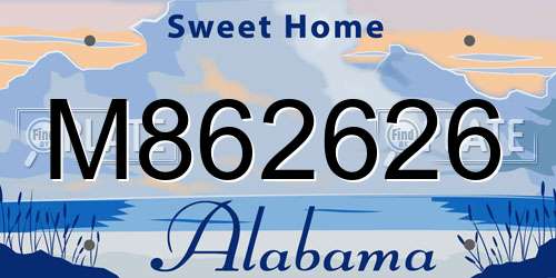 M862626 Alabama License Plate