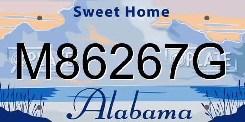 M86267G Alabama License Plate