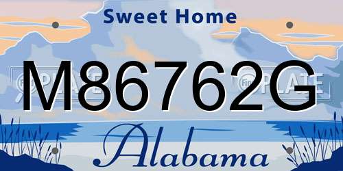 M86762G Alabama License Plate