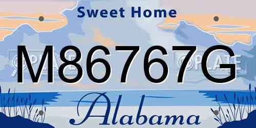 M86767G Alabama License Plate