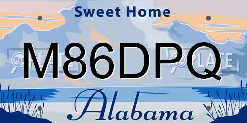 M86DPQ Alabama License Plate