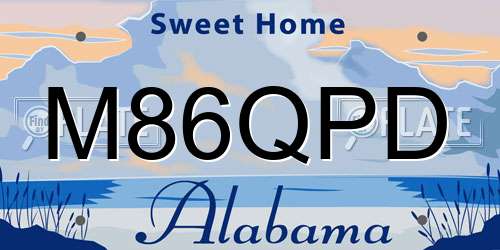 M86QPD Alabama License Plate