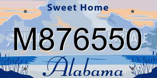 M876550 Alabama License Plate