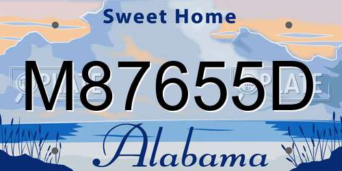 M87655D Alabama License Plate