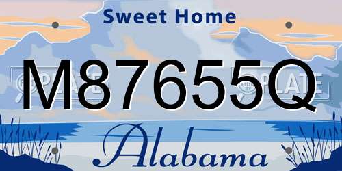 M87655Q Alabama License Plate