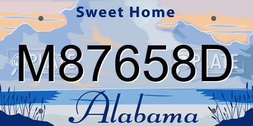 M87658D Alabama License Plate