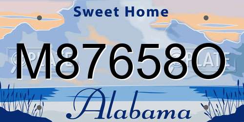M87658O Alabama License Plate