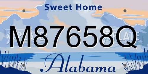 M87658Q Alabama License Plate