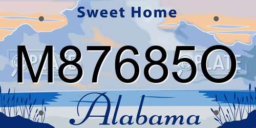 M87685O Alabama License Plate