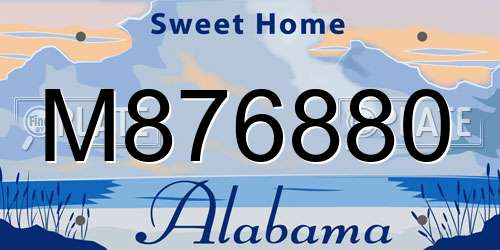 M876880 Alabama License Plate