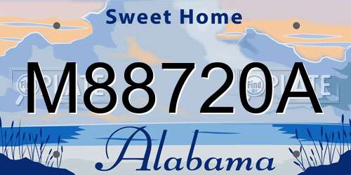 M88720A Alabama License Plate