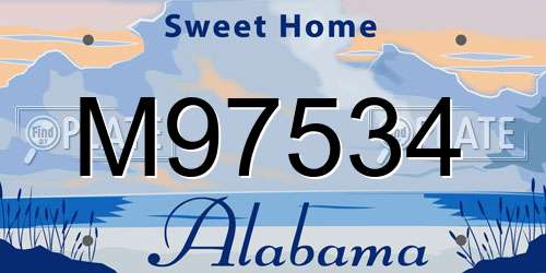 M97534 Alabama License Plate
