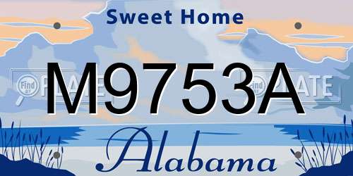 M9753A Alabama License Plate