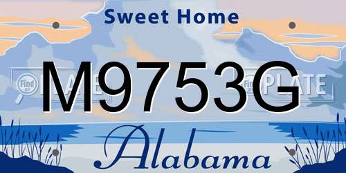 M9753G Alabama License Plate