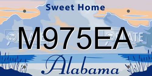 M975EA Alabama License Plate