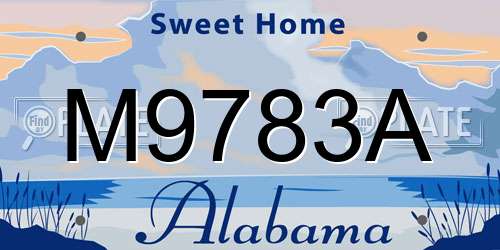 M9783A Alabama License Plate