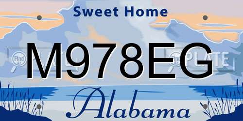 M978EG Alabama License Plate
