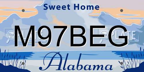 M97BEG Alabama License Plate