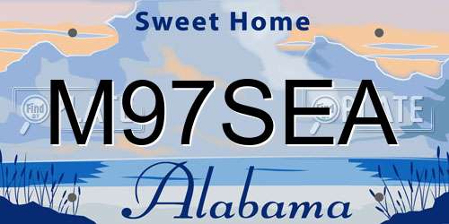 M97SEA Alabama License Plate