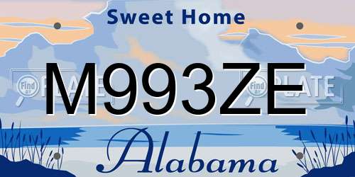 M993ZE Alabama License Plate