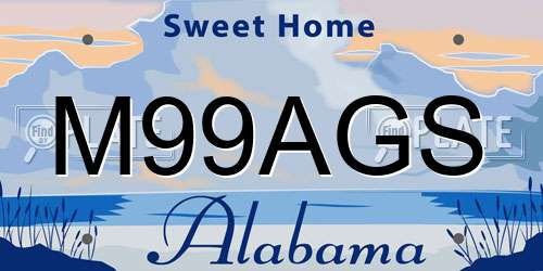 M99AGS Alabama License Plate