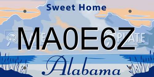 MA0E6Z Alabama License Plate