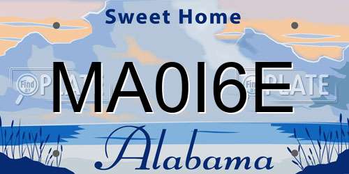 MA0I6E Alabama License Plate