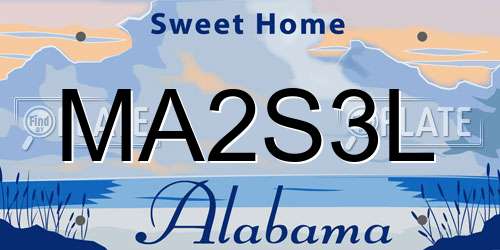 MA2S3L Alabama License Plate
