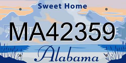MA42359 Alabama License Plate