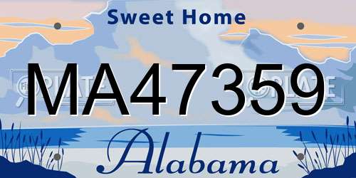 MA47359 Alabama License Plate