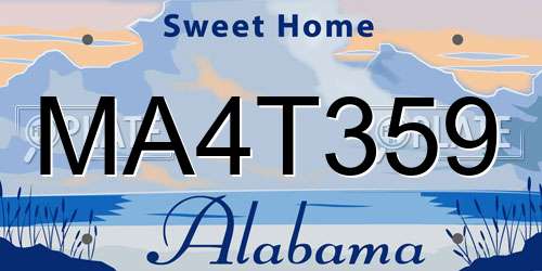 MA4T359 Alabama License Plate