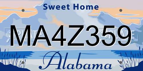 MA4Z359 Alabama License Plate