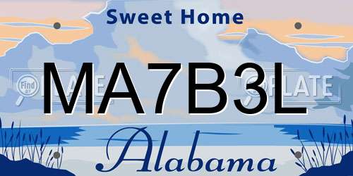 MA7B3L Alabama License Plate