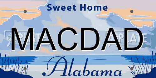 MACDAD Alabama License Plate