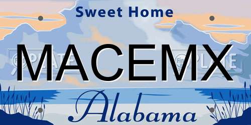 MACEMX Alabama License Plate