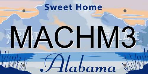 MACHM3 Alabama License Plate