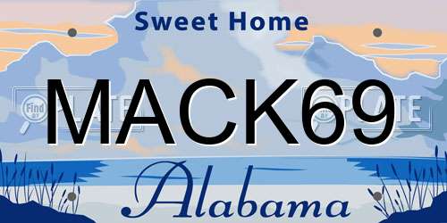 MACK69 Alabama License Plate