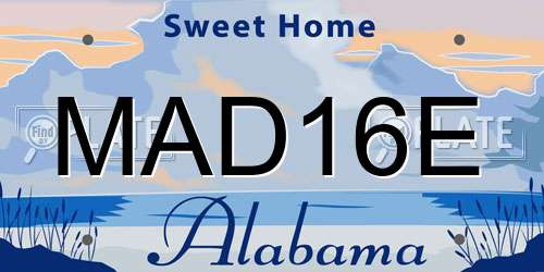 MAD16E Alabama License Plate