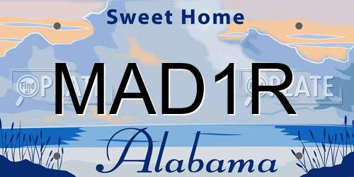 MAD1R Alabama License Plate