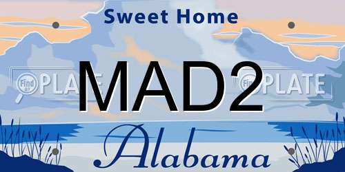 MAD2 Alabama License Plate