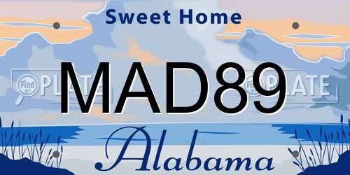 MAD89 Alabama License Plate