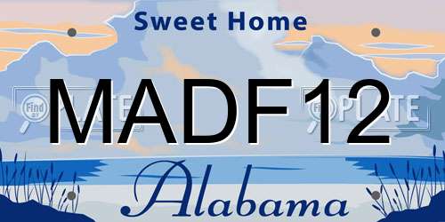 MADF12 Alabama License Plate