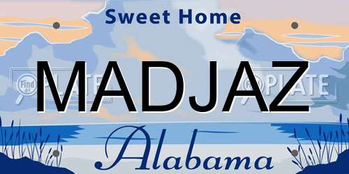 MADJAZ Alabama License Plate