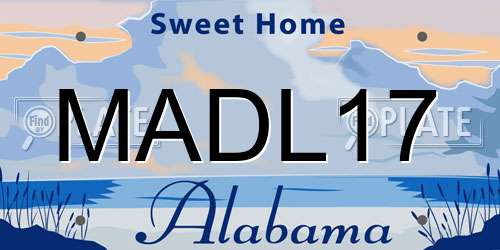 MADL17 Alabama License Plate