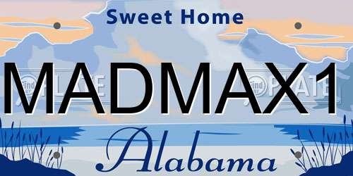 MADMAX1 Alabama License Plate